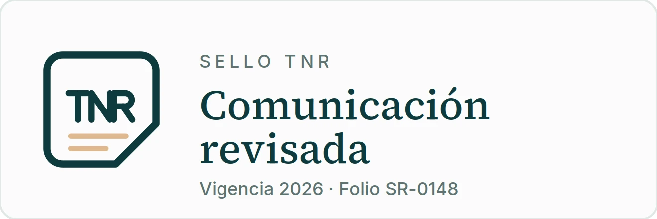 Sello TNR de comunicación revisada para publicidad médica